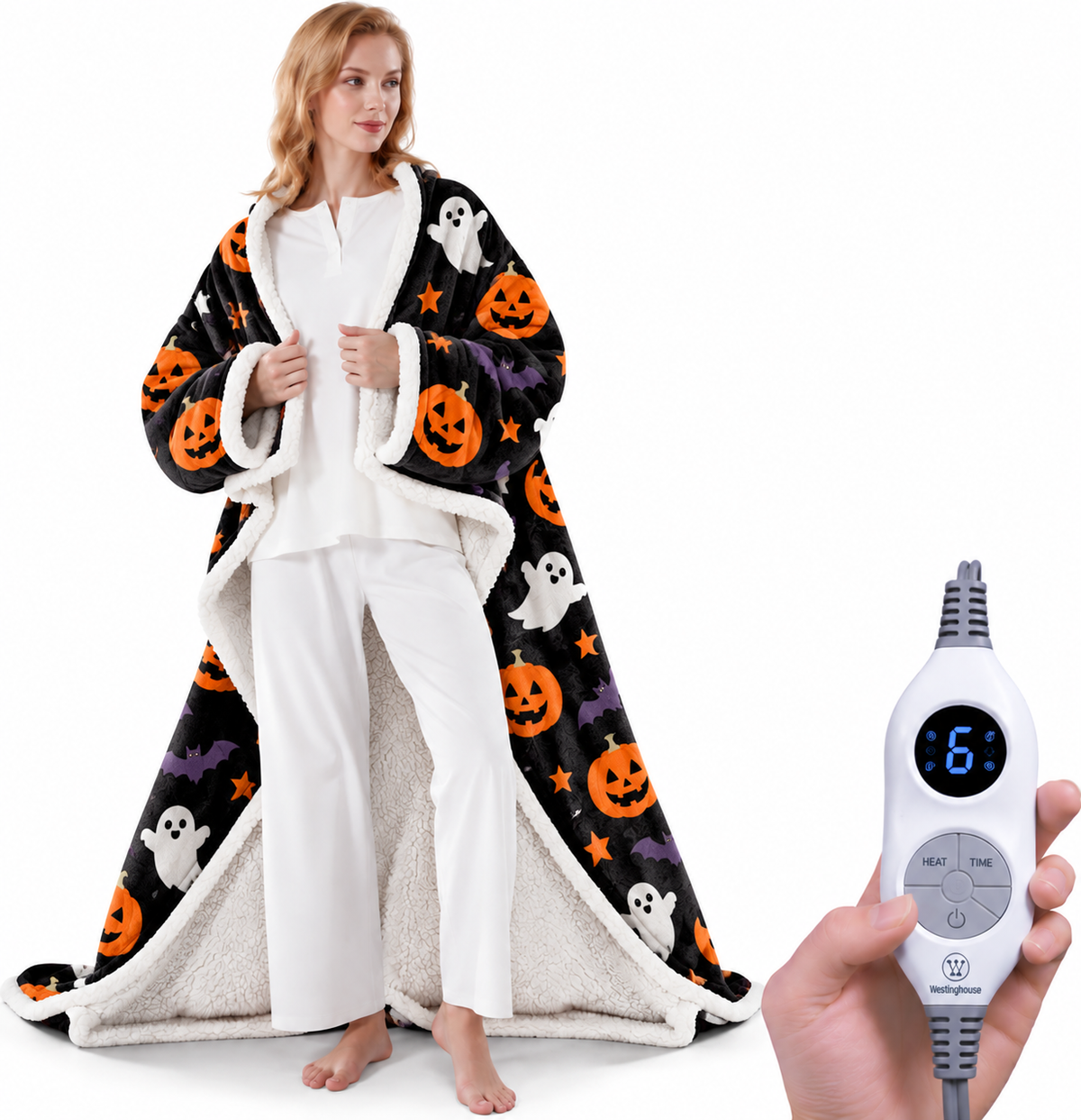 🔥Cozy Wearable Heated Blanket with Foot Pocket