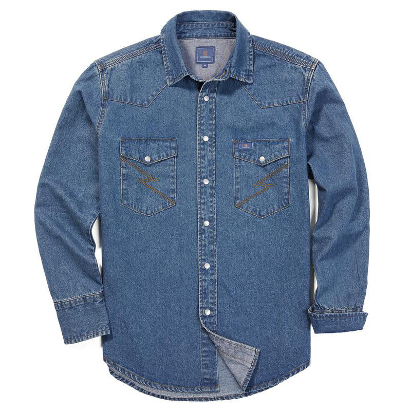 ✨Men’s Stone-Washed Denim Work Shirt