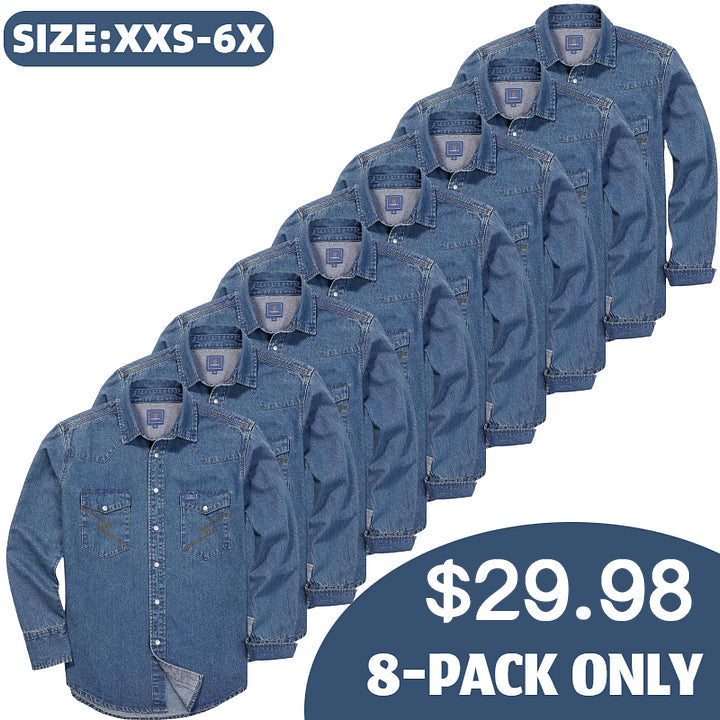✨Men’s Stone-Washed Denim Work Shirt