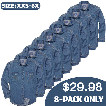 ✨Men’s Stone-Washed Denim Work Shirt