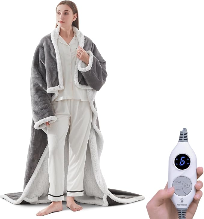 🔥Cozy Wearable Heated Blanket with Foot Pocket