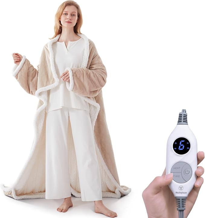 🔥Cozy Wearable Heated Blanket with Foot Pocket