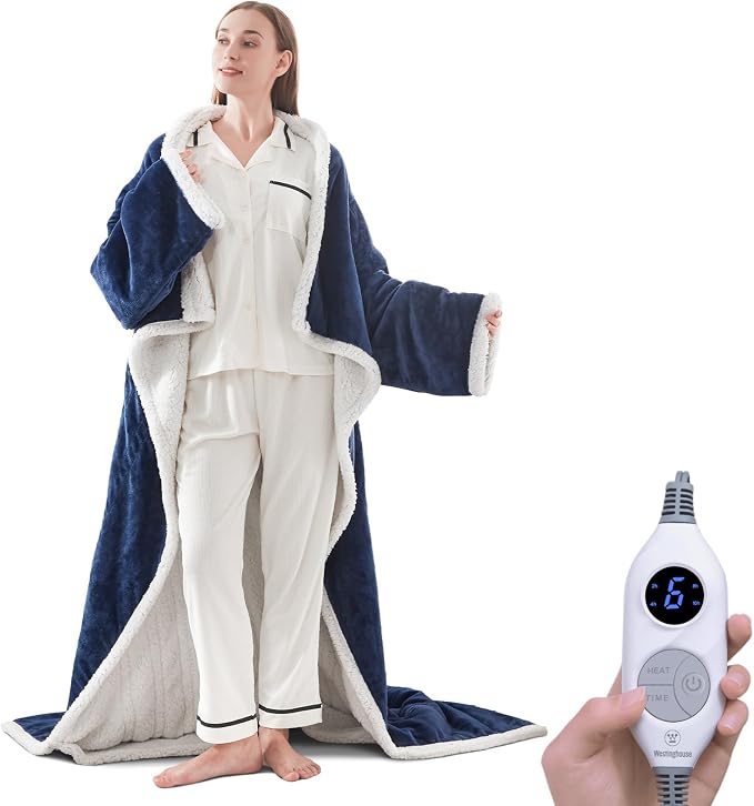 🔥Cozy Wearable Heated Blanket with Foot Pocket