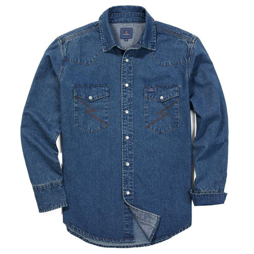 ✨Men’s Stone-Washed Denim Work Shirt