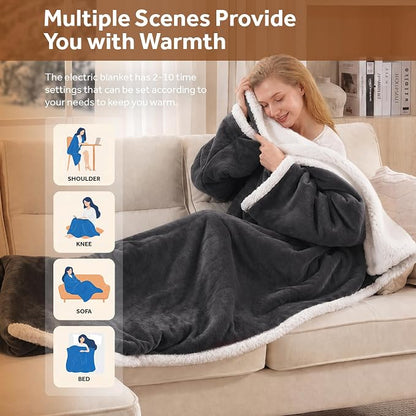 🔥Cozy Wearable Heated Blanket with Foot Pocket