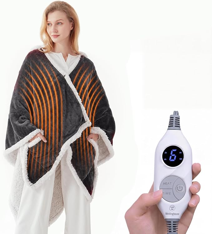 🔥Cozy Wearable Heated Blanket with Foot Pocket