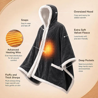 🔥Cozy Wearable Heated Blanket with Foot Pocket