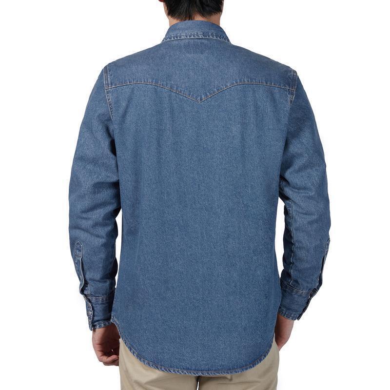 ✨Men’s Stone-Washed Denim Work Shirt