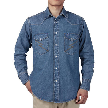 ✨Men’s Stone-Washed Denim Work Shirt