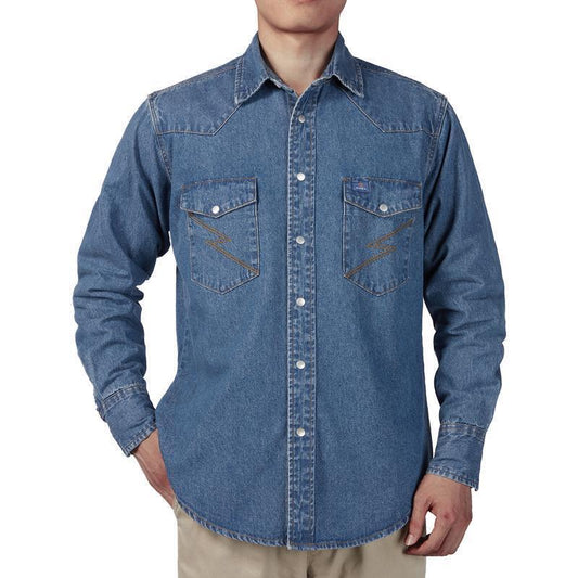 ✨Men’s Stone-Washed Denim Work Shirt