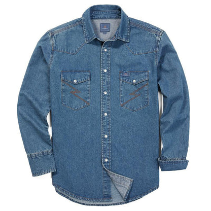 ✨Men’s Stone-Washed Denim Work Shirt