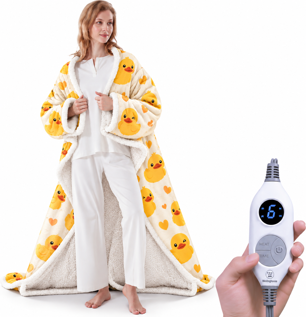 🔥Cozy Wearable Heated Blanket with Foot Pocket