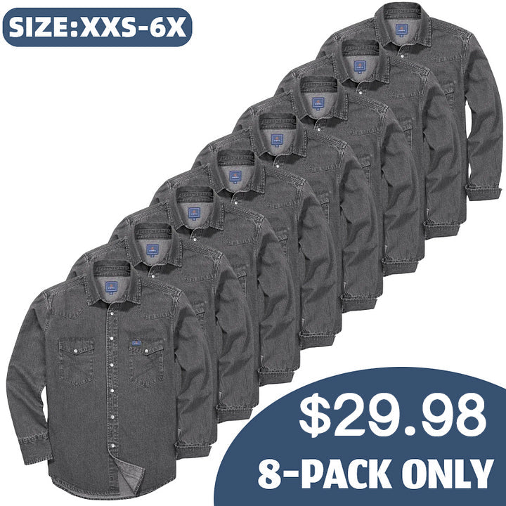 ✨Men’s Stone-Washed Denim Work Shirt