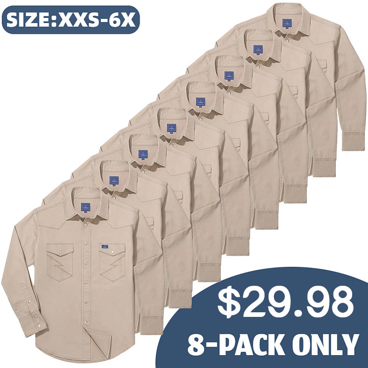 ✨Men’s Stone-Washed Denim Work Shirt