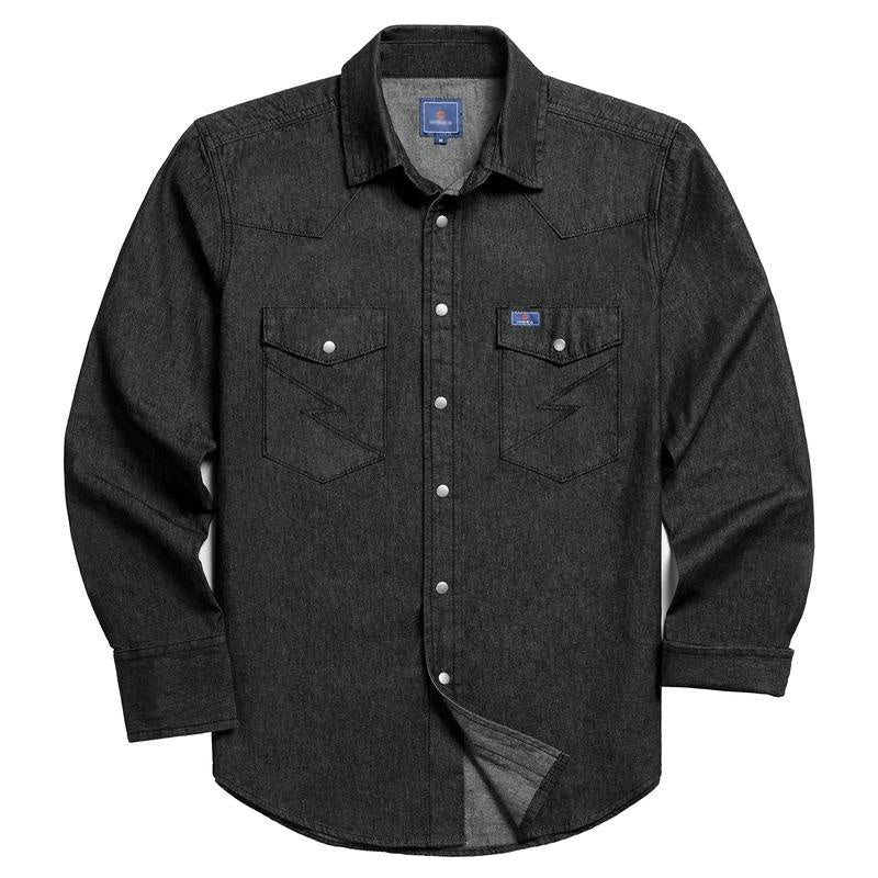 ✨Men’s Stone-Washed Denim Work Shirt