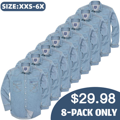 ✨Men’s Stone-Washed Denim Work Shirt