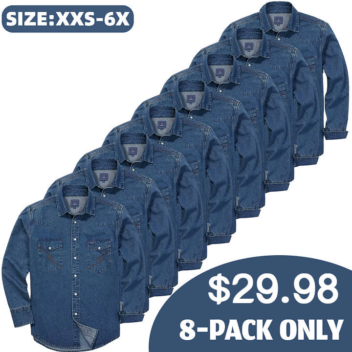 ✨Men’s Stone-Washed Denim Work Shirt