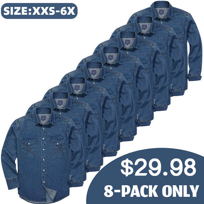 ✨Men’s Stone-Washed Denim Work Shirt